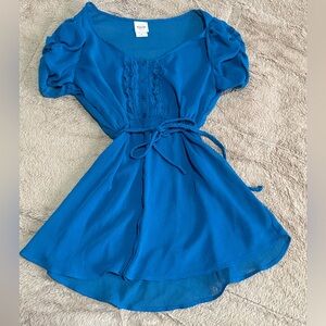 Mossimo Supply Co. Bright Blue Tie-Waist Blouse